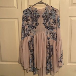 Sheer flowy boho shirt dress